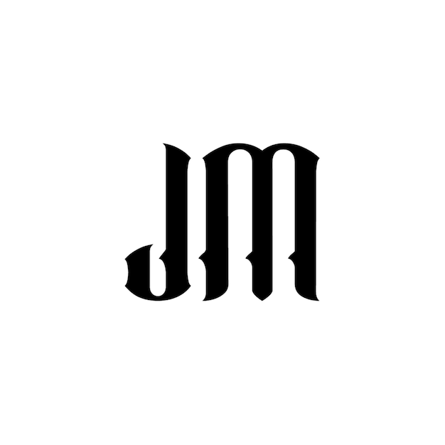 JM-Monogramm-Logo-Design, Buchstabe, Text, Name, Symbol, einfarbig, Logo, Alphabet, Zeichen, einfaches Logo