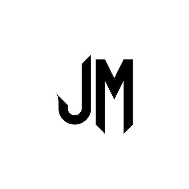 JM-Monogramm-Logo-Design, Buchstabe, Text, Name, Symbol, einfarbig, Logo, Alphabet, Zeichen, einfaches Logo