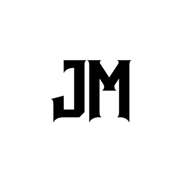 JM-Monogramm-Logo-Design, Buchstabe, Text, Name, Symbol, einfarbig, Logo, Alphabet, Zeichen, einfaches Logo