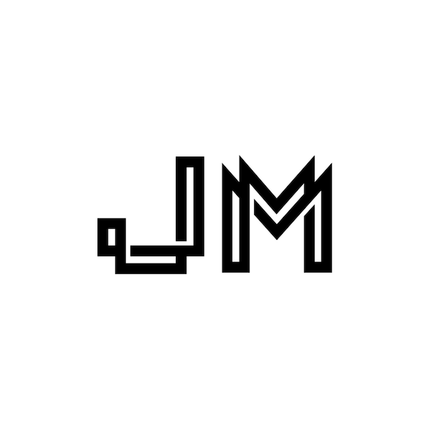 JM Monogramm Logo Design Buchstaben Text Name Symbol Monochrom Logotyp Alphabet Zeichen Einfaches Logo