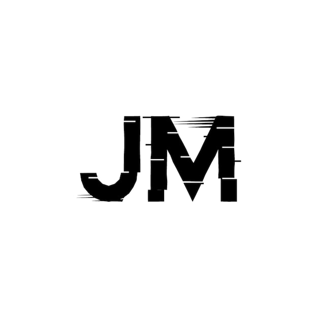 JM Monogramm Logo Design Buchstaben Text Name Symbol Monochrom Logotyp Alphabet Zeichen Einfaches Logo