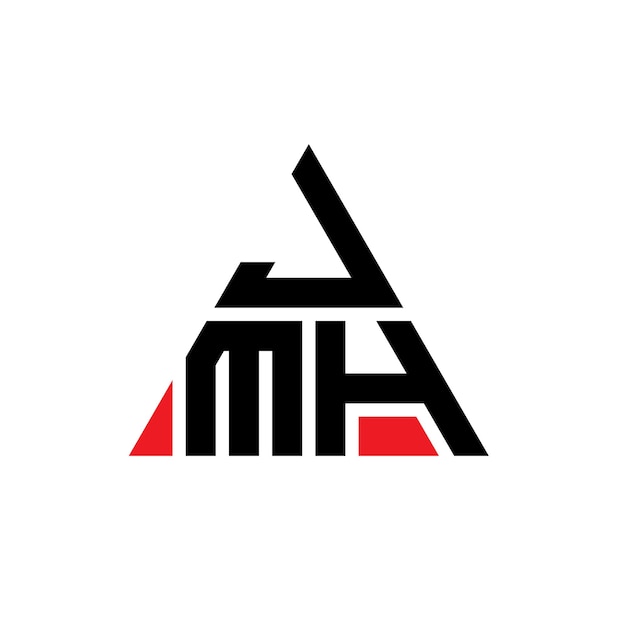 Vektor jmh dreieckbuchstaben-logo-design mit dreiecksform jmh dreieckslogo-design monogramm jmh dreiecksvektor-logotyp mit roter farbe jmh dreieckiges logo einfach elegante und luxuriöse logo