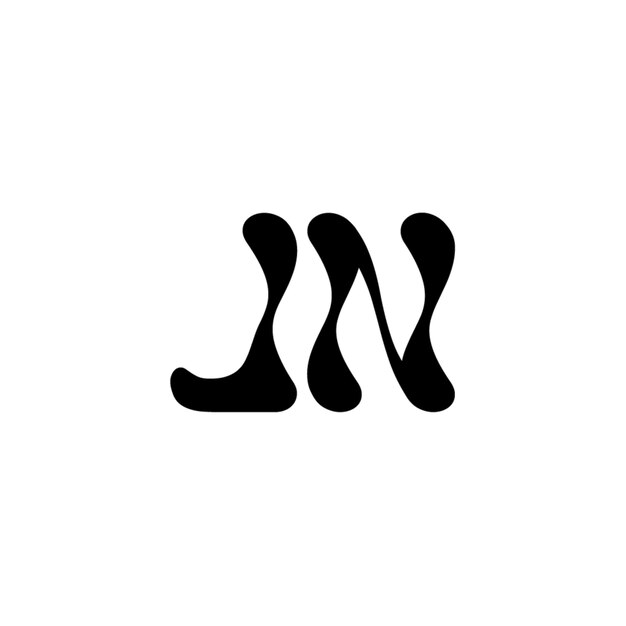 JN-Monogramm-Logo-Design, Buchstabe, Text, Name, Symbol, einfarbig, Logo, Alphabet, Zeichen, einfaches Logo