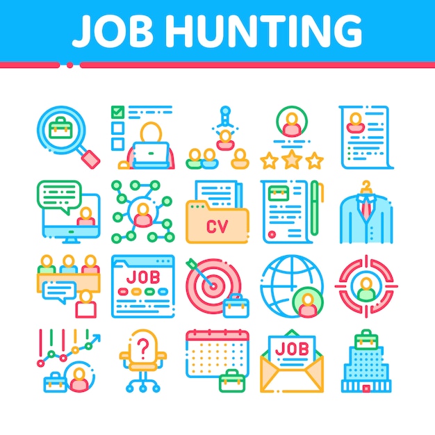 Job jagd icons sammlung