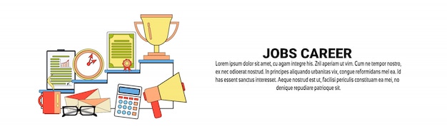 Job-karriere-wachstum-persönliches entwicklungs-konzept-horizontale fahnenschablone