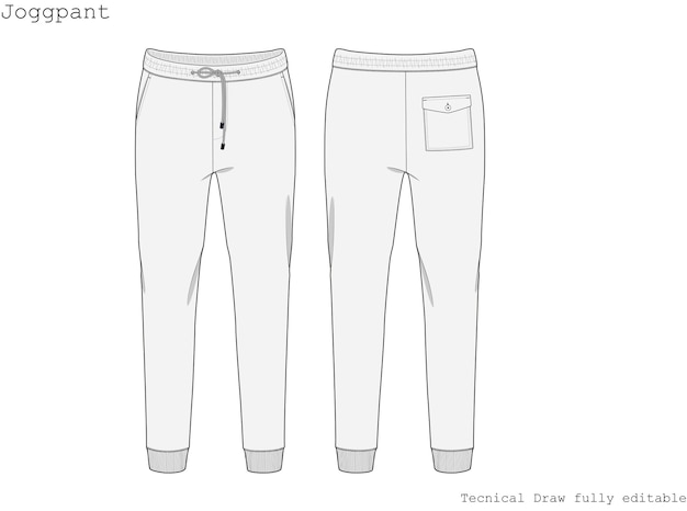 Joggpant technical hand draw