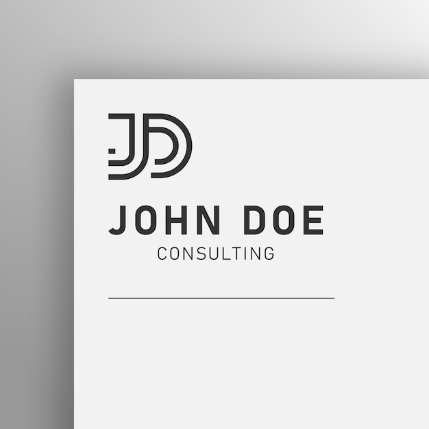 John Doe Consulting Minimalist JD Logo für professionelles Branding