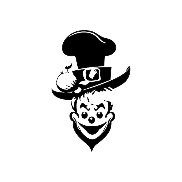 Vektor joker-hut icon handzeichnung schwarze farbe april fools day logo vektorelement und symbol