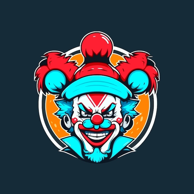 Vektor joker-kopf, esports-maskottchen-design, gaming-logo-vorlage, illustration