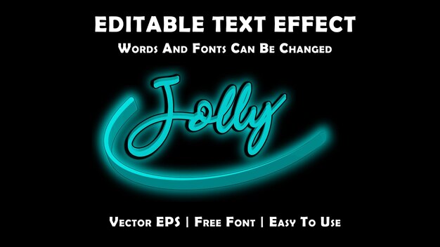 Vektor jolly bearbeitbarer texteffekt, bearbeitbare 3d-texteffektvorlage