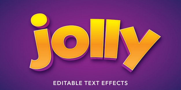 Jolly text 3d style bearbeitbarer texteffekt