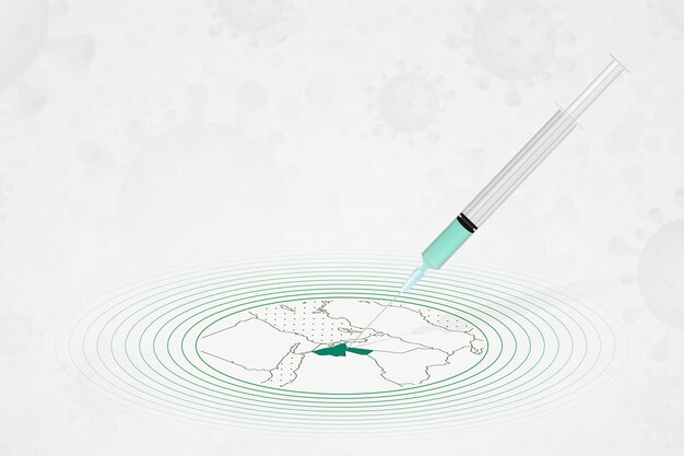 Jordan impfkonzept impfstoffinjektion in karte von jordanien impfstoff und impfung gegen coronavirus covid19