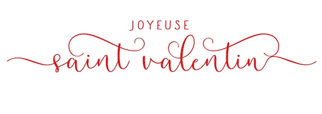 Vektor joyeuse saint valentin elegante französische kalligraphie glücklicher valentinstag