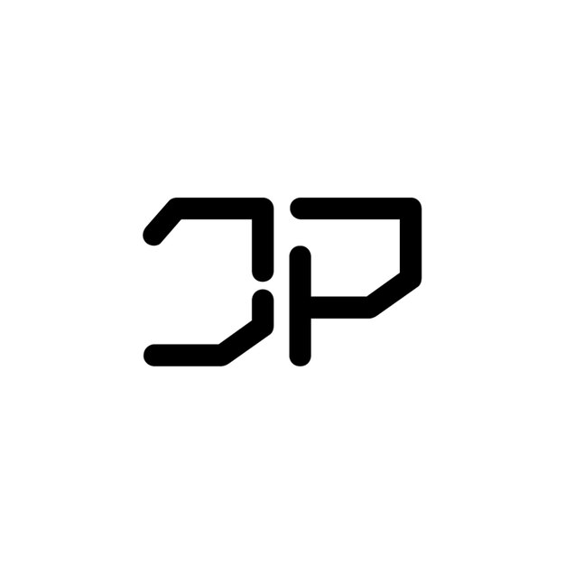 JP-Monogramm-Logo-Design, Buchstabe, Text, Name, Symbol, monochromes Logo, Alphabet-Zeichen, einfaches Logo