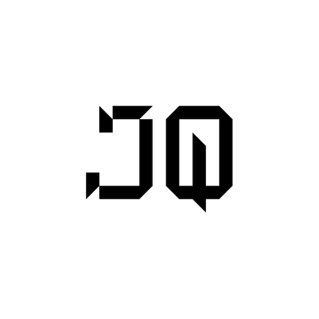 JQ-Logo-Monogramm-Design Buchstaben-Text-Namen-Symbol Monochrom-Logotipp-Alphabet-Zeichen-Einfach-Logo