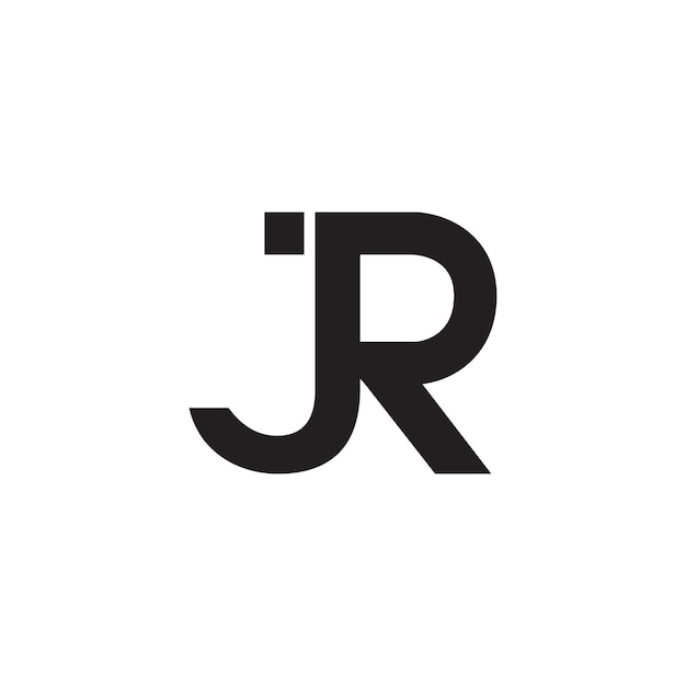 jr Anfangsbuchstabe Markenidentität minimales Logo-Design grafischer Vektor