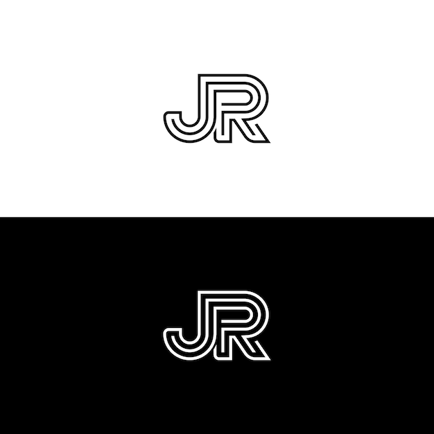 Vektor jr-buchstaben-logo-design oder rj-logo jr-logo