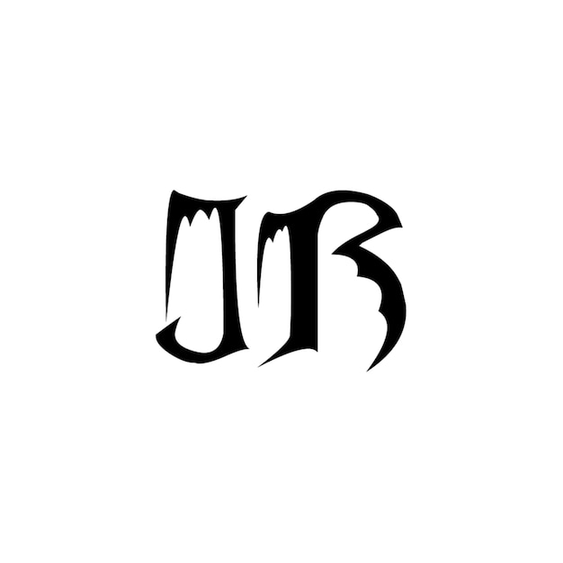 JR-Monogramm-Logo-Design, Buchstabe, Text, Name, Symbol, monochromes Logo, Alphabet-Zeichen, einfaches Logo