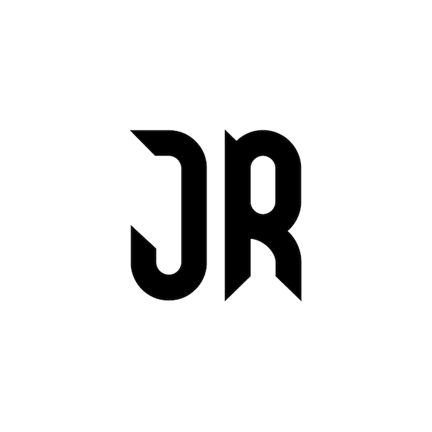 JR-Monogramm-Logo-Design, Buchstabe, Text, Name, Symbol, monochromes Logo, Alphabet-Zeichen, einfaches Logo