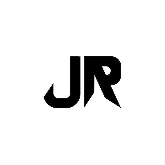 JR-Monogramm-Logo-Design, Buchstabe, Text, Name, Symbol, monochromes Logo, Alphabet-Zeichen, einfaches Logo