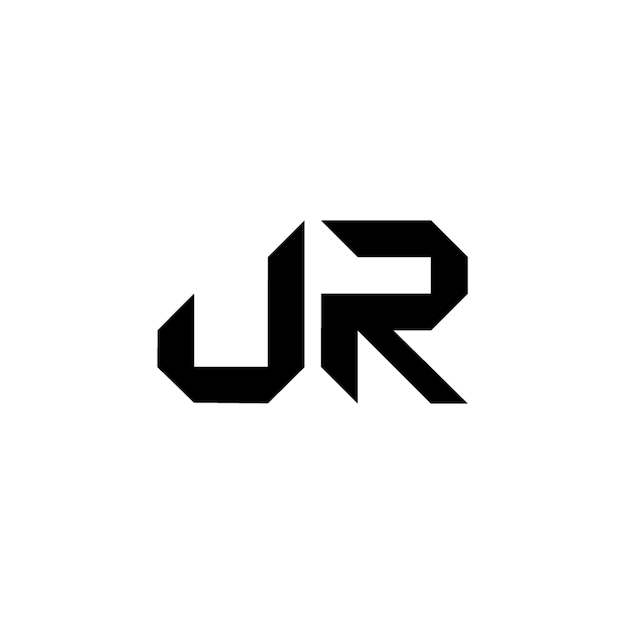 JR-Monogramm-Logo-Design, Buchstabe, Text, Name, Symbol, monochromes Logo, Alphabet-Zeichen, einfaches Logo