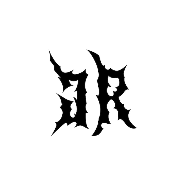 JR-Monogramm-Logo-Design, Buchstabe, Text, Name, Symbol, monochromes Logo, Alphabet-Zeichen, einfaches Logo