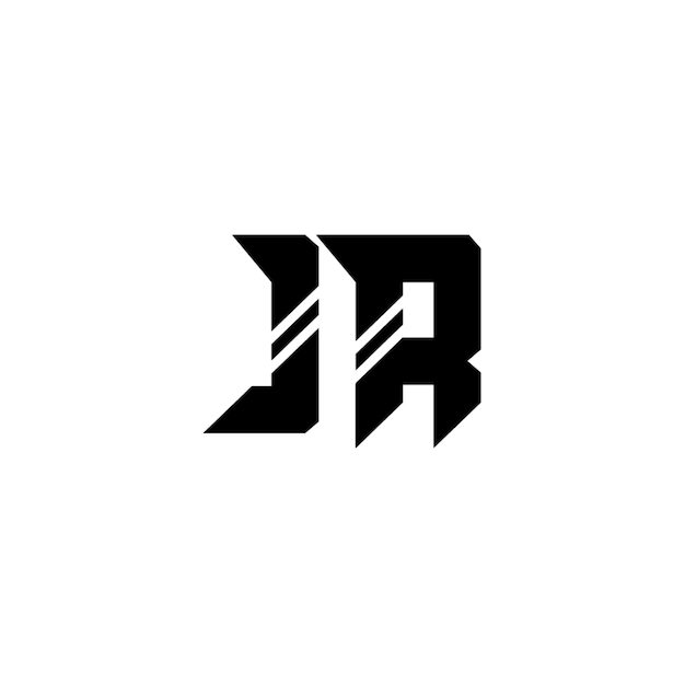JR-Monogramm-Logo-Design, Buchstabe, Text, Name, Symbol, monochromes Logo, Alphabet-Zeichen, einfaches Logo