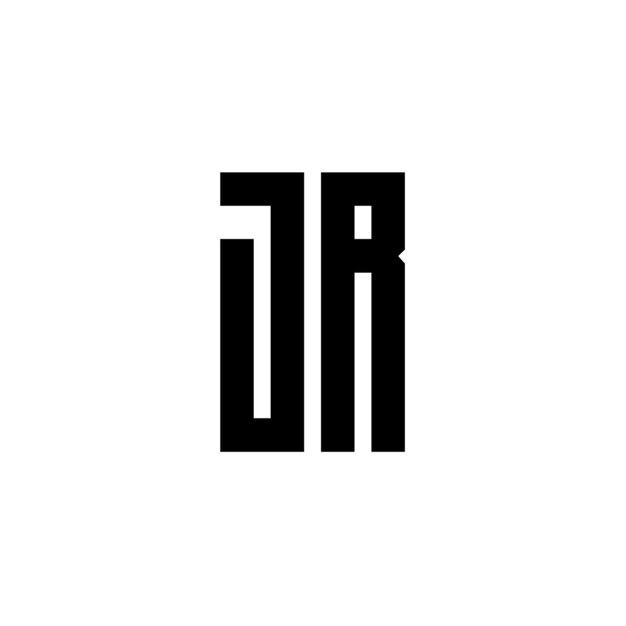 JR-Monogramm-Logo-Design, Buchstabe, Text, Name, Symbol, monochromes Logo, Alphabet-Zeichen, einfaches Logo