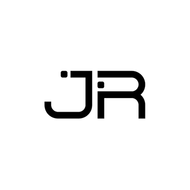 JR-Monogramm-Logo-Design, Buchstabe, Text, Name, Symbol, monochromes Logo, Alphabet-Zeichen, einfaches Logo