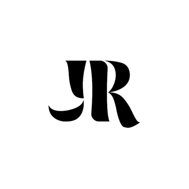JR-Monogramm-Logo-Design, Buchstabe, Text, Name, Symbol, monochromes Logo, Alphabet-Zeichen, einfaches Logo