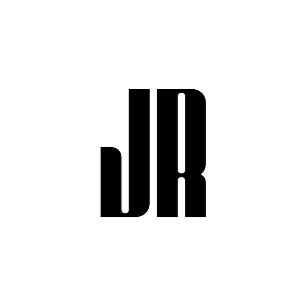 JR-Monogramm-Logo-Design, Buchstabe, Text, Name, Symbol, monochromes Logo, Alphabet-Zeichen, einfaches Logo
