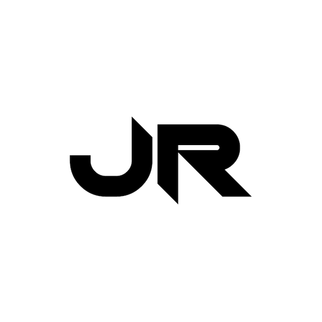 JR Monogramm Logo Design Buchstaben Text Name Symbol Monochrom Logotyp Alphabet Zeichen Einfaches Logo