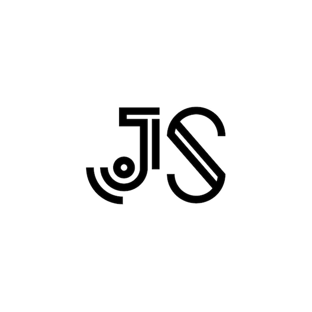 JS-Monogramm-Logo-Design, Buchstabe, Text, Name, Symbol, einfarbig, Logo, Alphabet, Zeichen, einfaches Logo