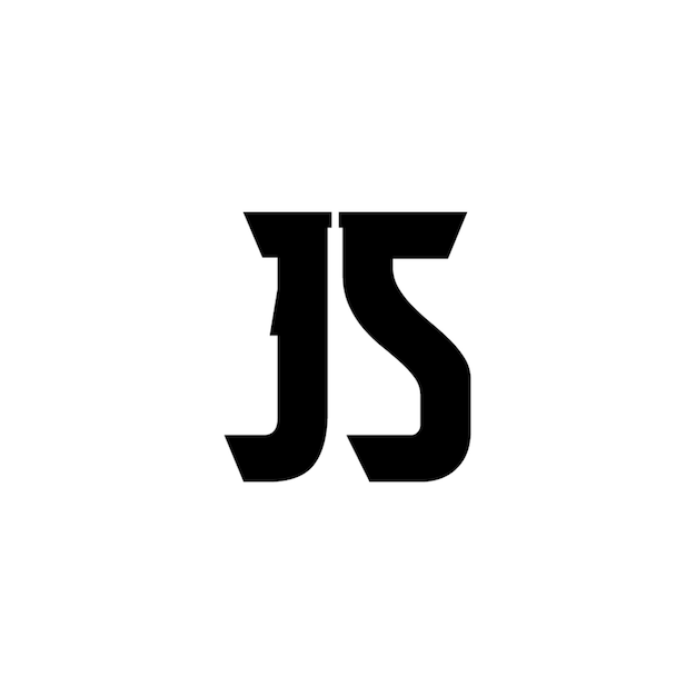 JS-Monogramm-Logo-Design, Buchstabe, Text, Name, Symbol, einfarbig, Logo, Alphabet, Zeichen, einfaches Logo