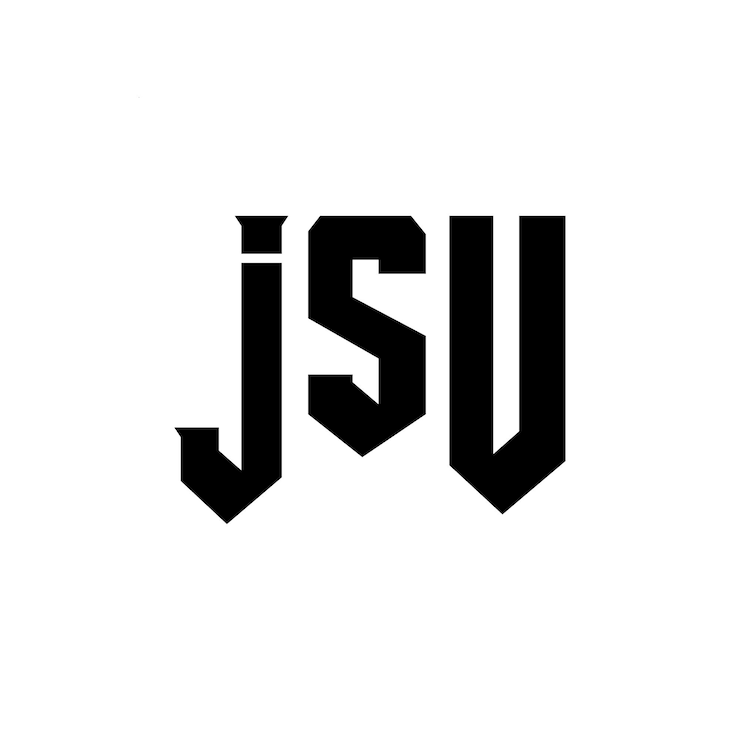 Vektor jsu buchstaben-logo-design für das technologie-unternehmen jsu logo-design schwarz-weiße farbkombination jsu logo jsu vektor jsu design jsu ikon jsu alphabet jsu typografie logo-design