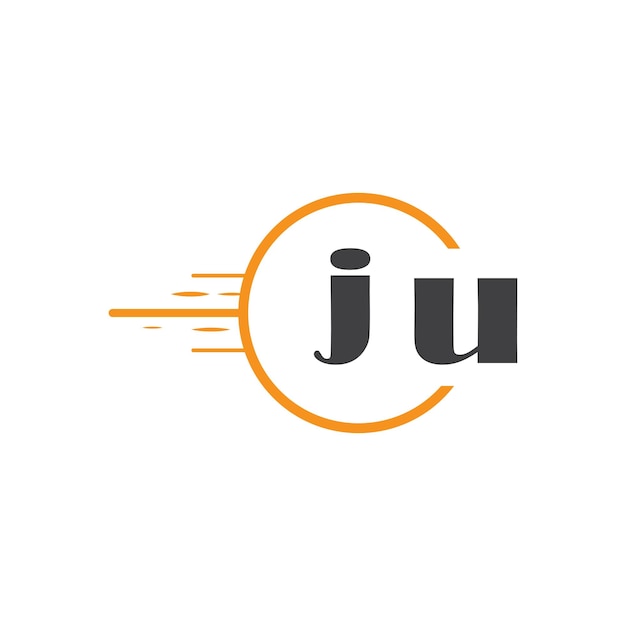 JU-Anfängliches Monogramm-Logo mit kreisförmigem Design