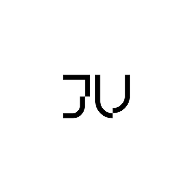 JU-Monogramm-Logo-Design, Buchstabe, Text, Name, Symbol, einfarbig, Logo, Alphabet, Zeichen, einfaches Logo
