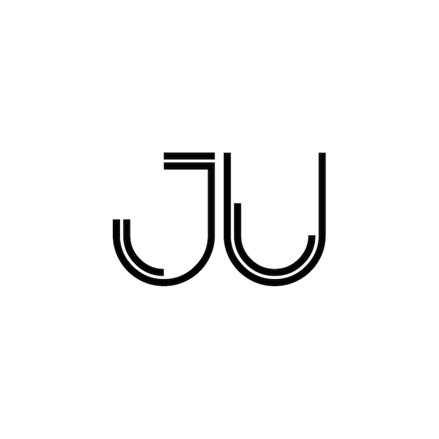 JU-Monogramm-Logo-Design, Buchstabe, Text, Name, Symbol, einfarbig, Logo, Alphabet, Zeichen, einfaches Logo