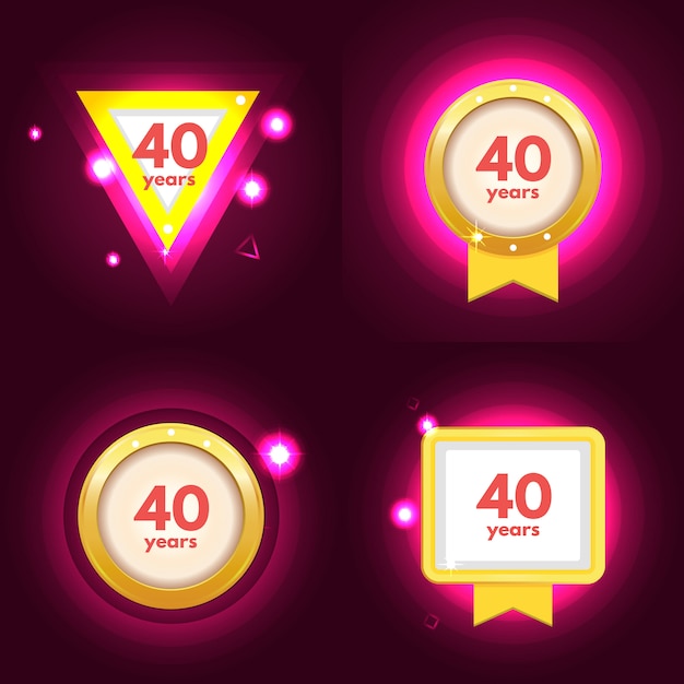 Jubiläum 40 icons set