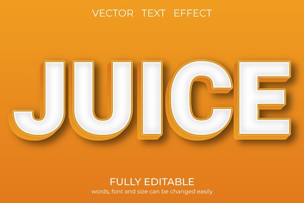 Juice 3D editierbarer Texteffekt Premium-Vektor mit Hintergrund