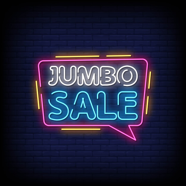 Jumbo sale neon signs style text