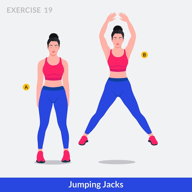 Jumping Jacks Übung Frauentraining Fitness Aerobic und Übungen