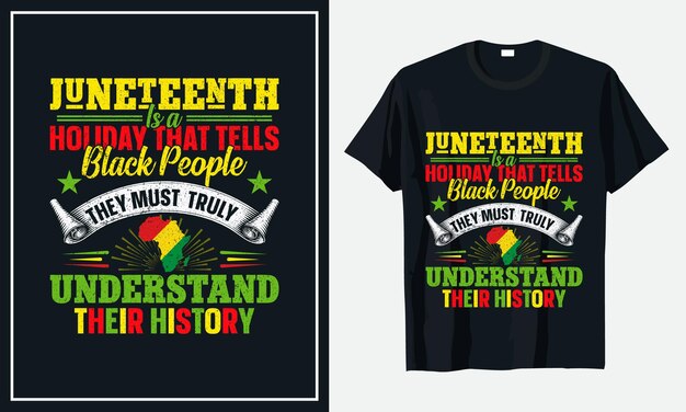 Juneteenth-typografie-t-shirt-design-set premium-vektor