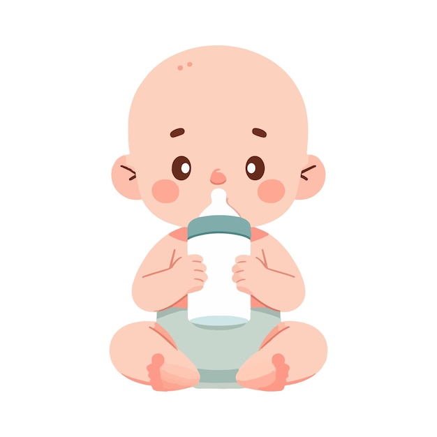 Junge Baby trinkt Milch aus der Flasche