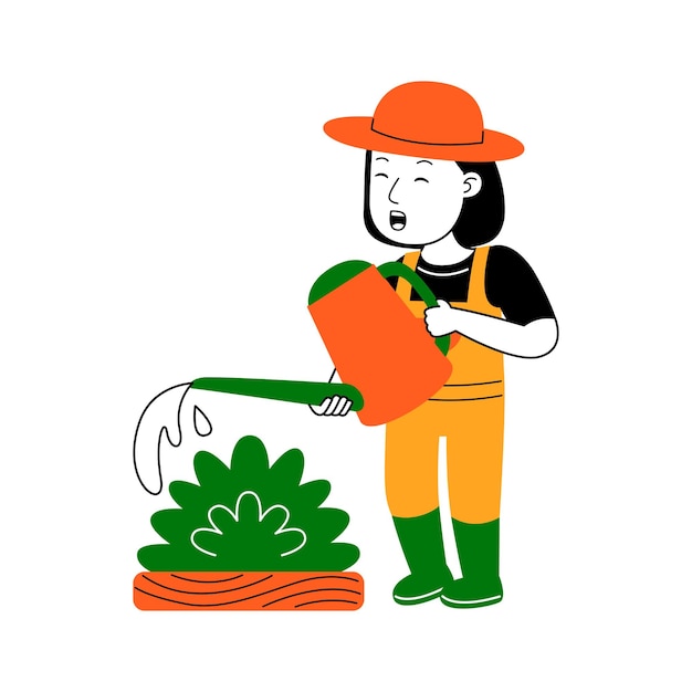 junge Bäuerin, Vektorillustration