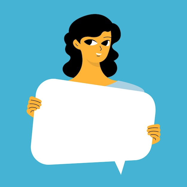 Junge Frau hält leeres Plakat-Plakatmodell