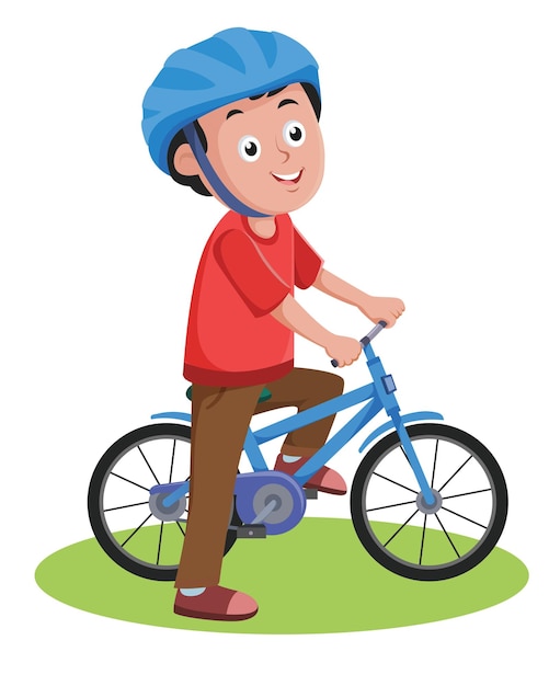 Junge Radfahren Vektor