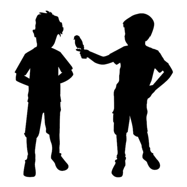 Junge Silhouette im flachen Design