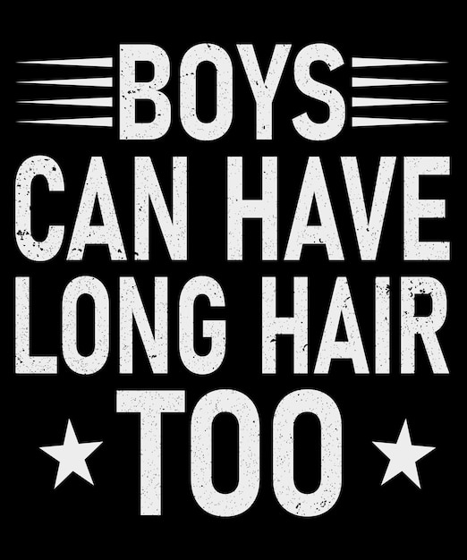 Jungen können auch t-shirt-design mit langen haaren haben