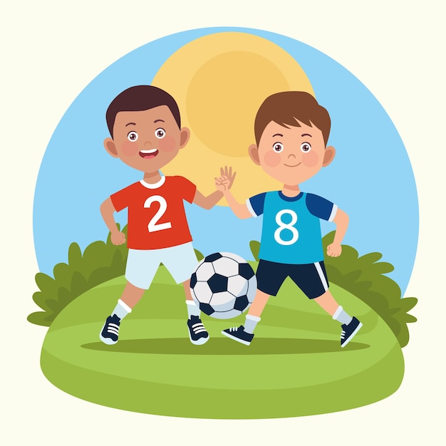 Jungen spielen fußball